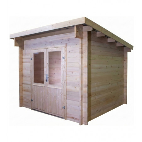 Casetta da giardino in legno 274x274 cm – Abete 42 mm con tetto in acciaio – Porta vetrata doppia – FA3030.02 Foresta