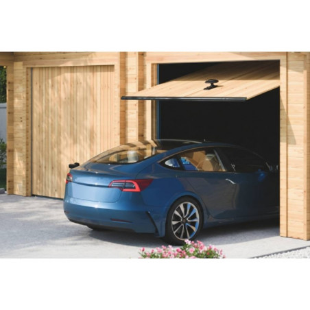 Porta basculante in legno per garage – Doghe 16 mm – Serratura con chiavistelli – PG3655B Foresta