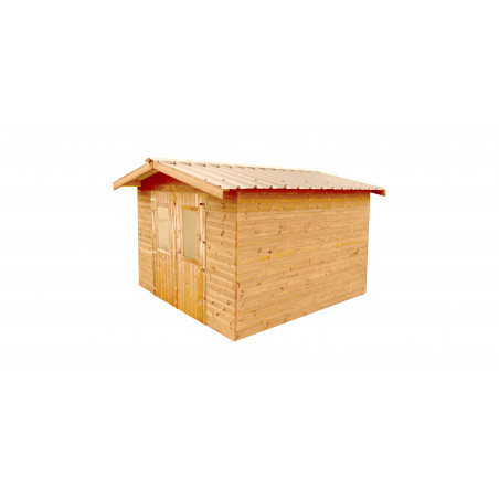 Casetta da giardino in legno 300x300 cm – Spessore pareti 28 mm – Legno Douglas e tetto acciaio – DUB3030 Foresta