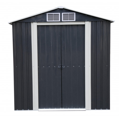 Casetta da giardino in metallo 195x131 cm – Capanno con superficie 2,55 m² – Tetto due falde – Doppia porta 75 cm – AM2013.2 Foresta