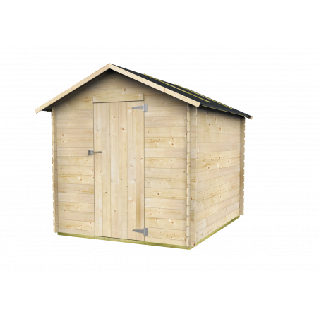 Casetta in legno da giardino 146x130 cm – Pareti 16 mm – Porta cieca – Compatta – Abete naturale