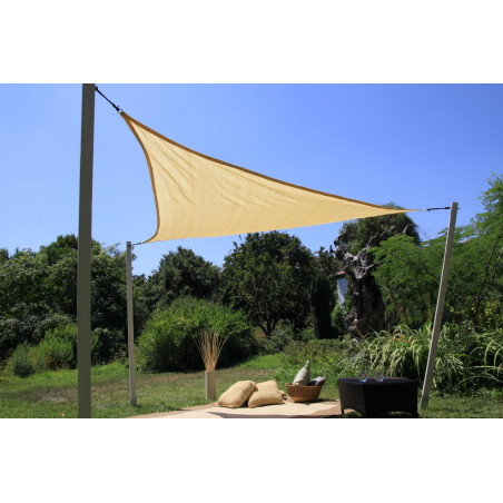 Telo vela triangolare 360x360x360 cm – Ombreggiante HDPE colore beige – Per giardino o terrazzo
