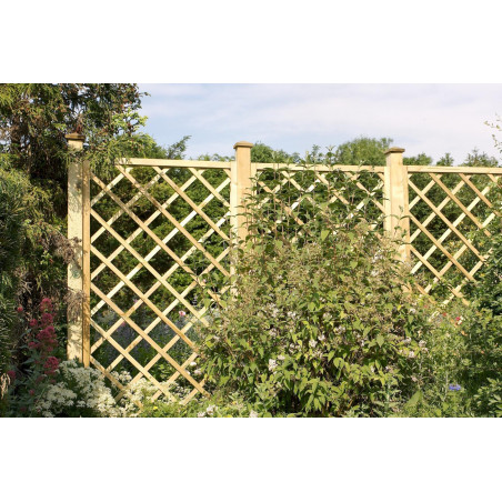 Grigliato Nocciolo legno di conifera 90x180 cm (1,62 m²) impregnato autoclave foro 11x11 – privacy garden terrazzo outdoor