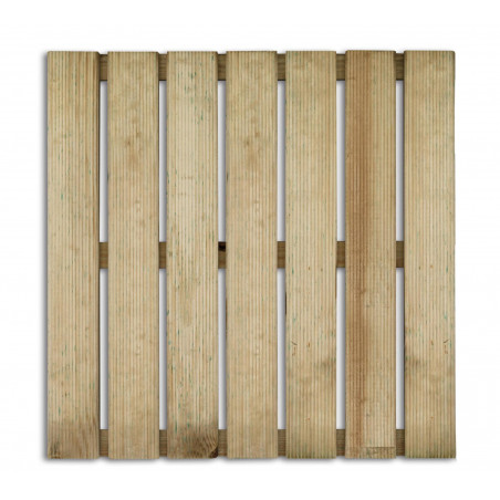 Mattonella in pino impregnato 50x50 cm con 7 listelli zigrinati