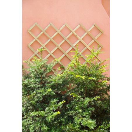 Pannello estensibile maglia quadra legno di conifera 30x90 cm (0,27 m²) impregnato autoclave – divisorio flessibile outdoor