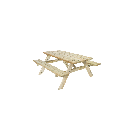 Tavolo da picnic in legno per giardino 177x153 cm – Pino trattato – Sedute integrate preassemblate – Modello Pic Nic Panorama