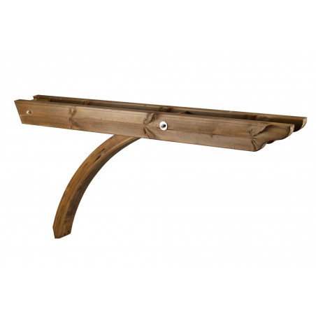 Mensola portante noce legno di conifera 4,5×12×149 cm con puntone arco – supporto tettoia in legno impregnato e verniciato