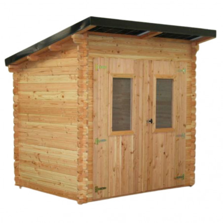 Casetta da giardino in legno Douglas 219x165 cm con fotovoltaico – Spessore 28 mm – 1 kWp solare incluso – LB2217.02D Foresta