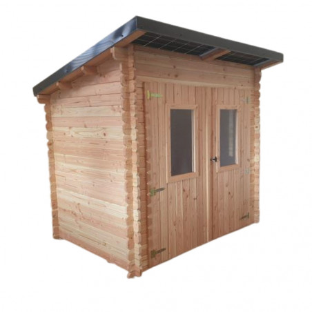 Casetta da giardino in legno di abete rosso 219x165 cm con fotovoltaico – Spessore 28 mm – Kit solare 1 kWp incluso – LB2217.02S Foresta