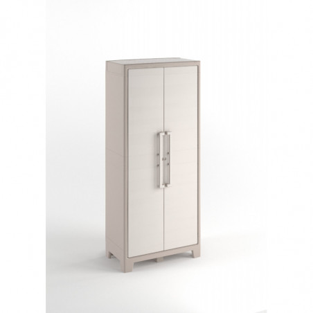 Armadio portascope da esterno in resina impermeabile IPX3 2 ante 8 ripiani 80x44x182 cm Sabbia/Beige - Gulliver Multispace - Keter