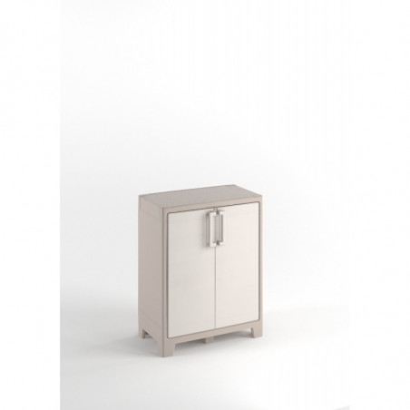 Armadietto da esterno in resina impermeabile IPX3 basso 2 ante 80x44x100 cm Sabbia/Beige - Gulliver Basso - Keter