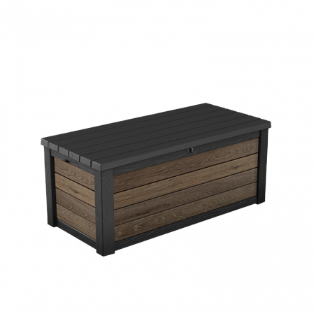 Baule da Giardino con Seduta Keter Deco 150G Walnut 570L -Effetto Legno 151,7x72,5x70 - Keter