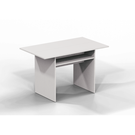 Tavolo consolle estensibile Oplà con piano ribaltabile e vano portaoggetti bianco 120x35/70x75 cm - Terraneo