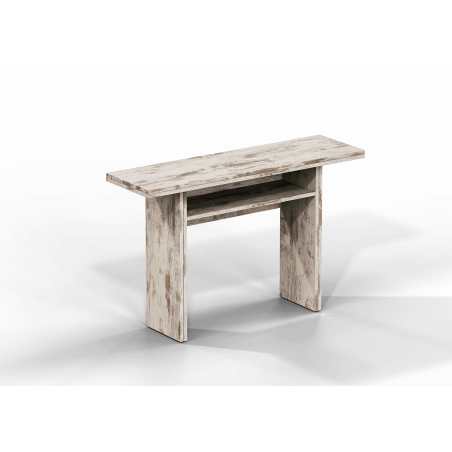 Tavolo consolle estensibile Oplà con piano ribaltabile e vano portaoggetti vintage 120x35/70x75 cm - Terraneo
