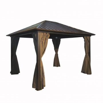 Aluminum Gazebo 365X300 cm Newgarden Bronze Color