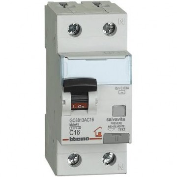 Gc8813Ac16 Interruttore Magnetotermico Differenziale Ac 1P+N 30Ma