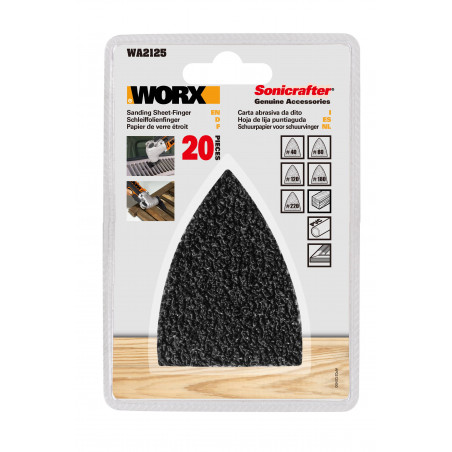 Set 20 Fogli Carta Abrasiva Delta Multifunzione 40-220 Grana Per Sonicrafter – Worx