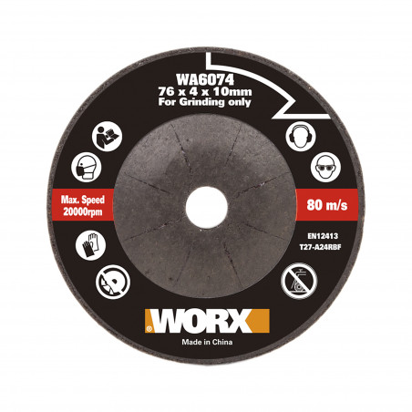 Disco abrasivo WA6074 76 mm per mini smerigliatrice taglio metallo e acciaio per WX801 MakerX - Worx