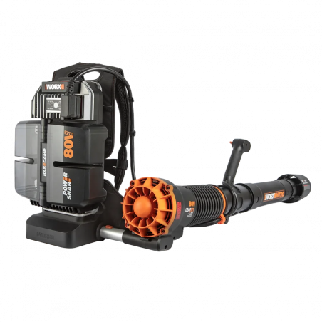 Soffiatore a Batteria WG572E 80V Brushless LeafJet Zaino con 4 Batterie 4Ah per Pulizia Professionale - WORX