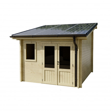 Casetta da giardino in legno 280x349 cm con fotovoltaico 3kW – Pareti 42 mm – 6 pannelli fotovoltaici  – LB3037.02 Foresta