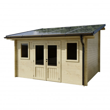 Casetta da giardino in legno 380x349 cm con fotovoltaico 4kW – Pareti 42 mm – 8 pannelli fotovoltaici – LB4037.02 Foresta