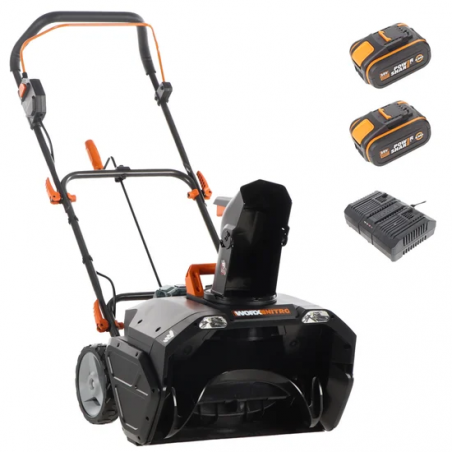 Spazzaneve a Batteria 40 Volt WG471E con Motore Brushless e Doppia Batteria 4Ah per Pulizia Vialetti - Worx Nitro