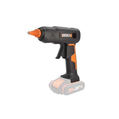 Pistola per colla a caldo WX045.9 20 Volt per stick 11 millimetri corpo macchina per incollaggi rapidi - Worx