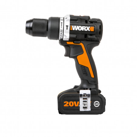 Trapano Avvitatore con Percussione WX352.1 20V Brushless 60Nm Mandrino 13mm con 2 Batterie 4Ah - Worx