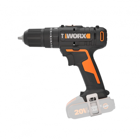 Trapano Avvitatore con Percussione WX370.9 20V 50Nm Mandrino 13mm per Foratura e Avvitatura - Worx
