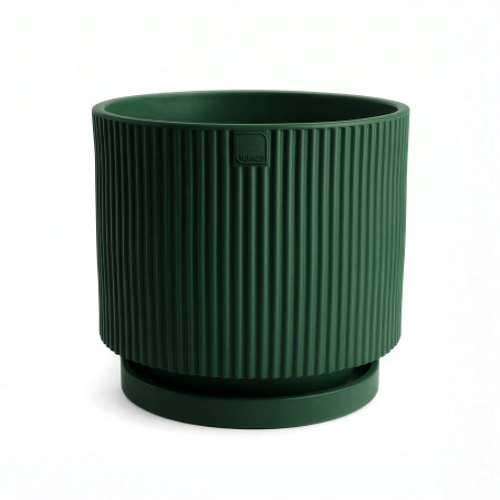 Vaso moderno di design Ø40 H36 in polimero verde lago resistente per interno ed esterno - Made in Italy - Monacis