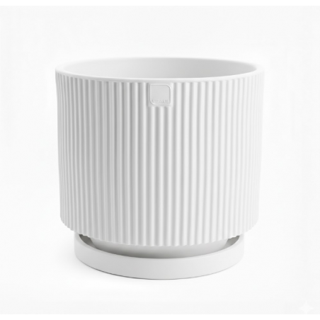 Vaso moderno di design VERTIGO 50 Ø50 H45 in polimero bianco resistente per interno ed esterno - Made in Italy - Monacis