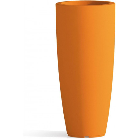 Vaso alto moderno di design Ø33 H70 in polimero arancio resistente per interno ed esterno - Made in Italy - Monacis