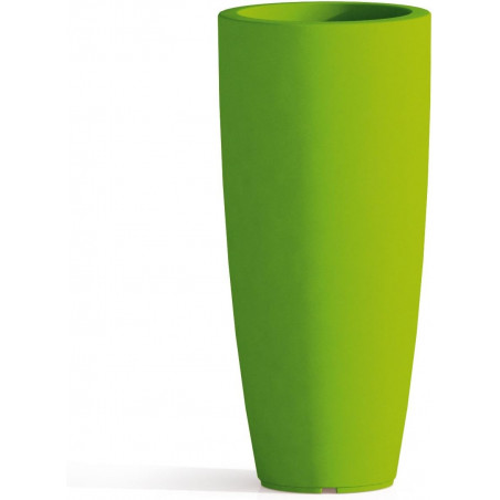 Vaso alto moderno di design Ø33 H70 in polimero verde resistente per interno ed esterno - Made in Italy - Monacis
