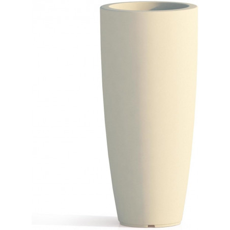 Vaso alto moderno di design Ø40 H90 in polimero avorio resistente per interno ed esterno - Made in Italy - Monacis