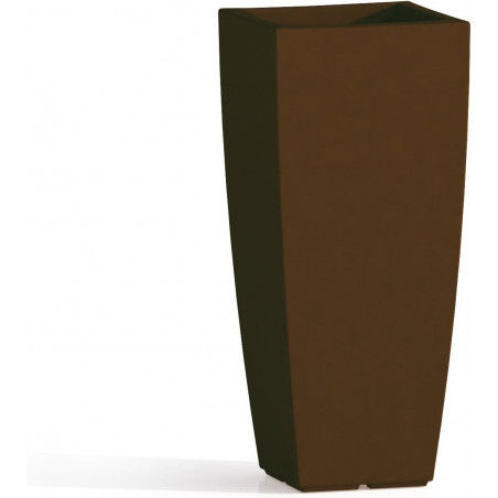 Vaso alto moderno di design 33x33 H70 in polimero marrone resistente per interno ed esterno - Made in Italy - Monacis