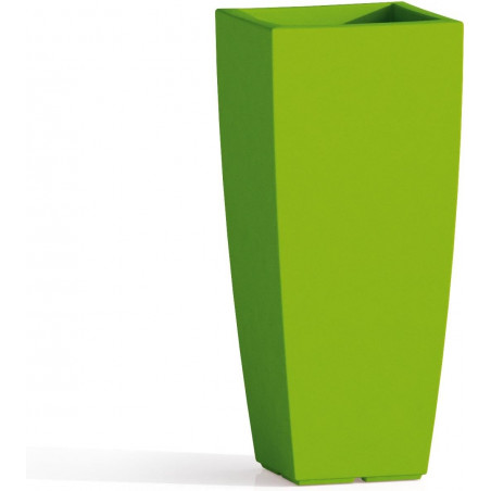 Vaso alto moderno di design 33x33 H70 in polimero verde resistente per interno ed esterno - Made in Italy - Monacis