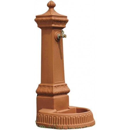 Fontana da giardino decorativa classica tradizionale H120 in polimero resistente terracotta per arredo outdoor - Made in Italy - Monacis
