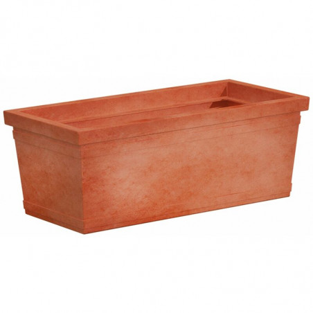 Vaso Fioriera decorativo classico tradizionale 80x40 H34 in polimero resistente terracotta per piante per giardini e terrazze - Made in Italy - Monacis