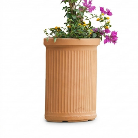Vaso semicircolare decorativo classico tradizionale 41x24 H50 in polimero resistente impruneta per piante per giardini e terrazze - Made in Italy - Monacis