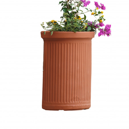 Semicircle Millerighe Terracotta Monacis Polymer Vase cm 55 (41X24X50h)