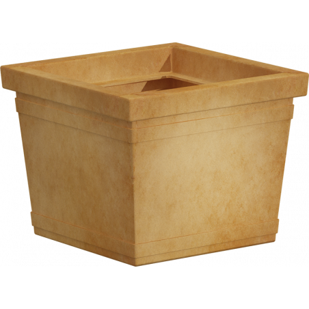 Vaso quadrato decorativo classico tradizionale 48x48 H38 in polimero resistente impruneta per piante per giardini e terrazze - Made in Italy - Monacis