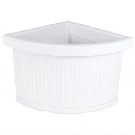 Vaso Fioriera angolare decorativa classica tradizionale 40x40 H34 in polimero resistente bianco per piante per giardini e terrazze - Made in Italy - Monacis