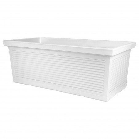 Flower box in Polymer Monacis Millerighe White cm 100 (100X47X38h)