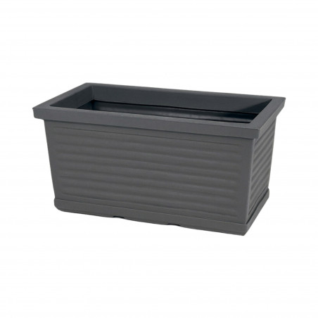 Balcony box in Monacis Polymer Millerighe Anthracite cm 40 (40X22X20h)