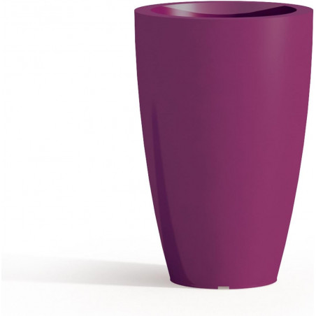 Vaso moderno di design Ø33 H50 in polimero viola resistente per interno ed esterno - Made in Italy - Monacis