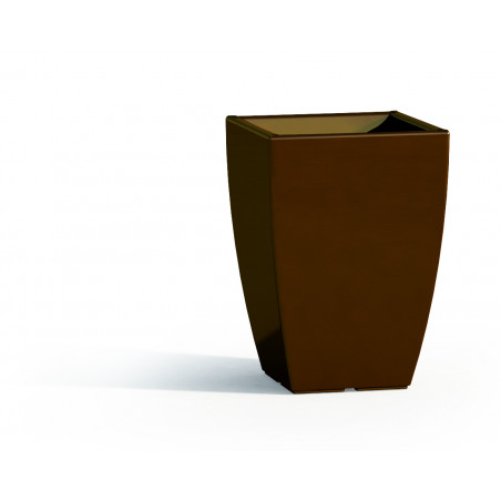 Vaso moderno di design 33x33 H50 in polimero marrone resistente per interno ed esterno - Made in Italy - Monacis