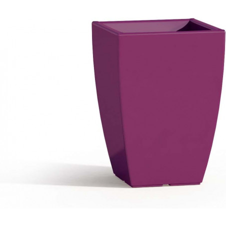 Vaso moderno di design 33x33 H50 in polimero viola resistente per interno ed esterno - Made in Italy - Monacis