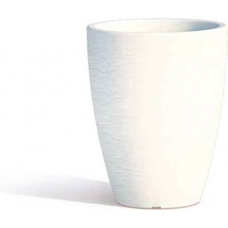 Vaso moderno di design Ø30 H38 in polimero bianco resistente per interno ed esterno - Made in Italy - Monacis
