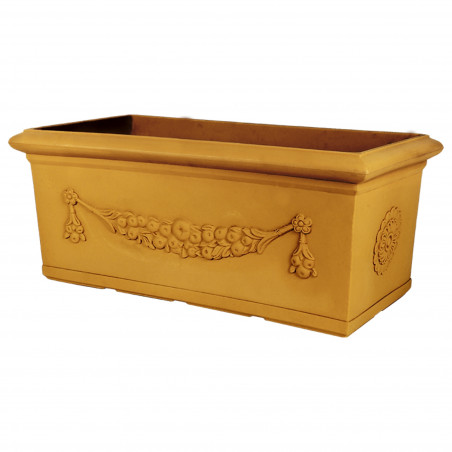 Vaso Fioriera decorativa classica tradizionale 100x47 H38 in polimero resistente impruneta per piante per giardini e terrazze - Made in Italy - Monacis