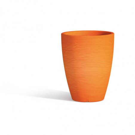 Vaso moderno di design Ø30 H38 in polimero arancio resistente per interno ed esterno - Made in Italy - Monacis